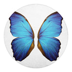 Blue Butterfly Wings Print Round Blanket