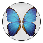 Blue Butterfly Wings Print Round Floor Mat