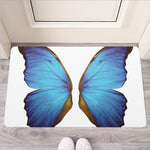 Blue Butterfly Wings Print Rubber Doormat