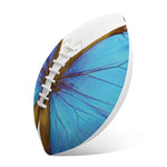 Blue Butterfly Wings Print Rugby Ball