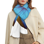Blue Butterfly Wings Print Scarf