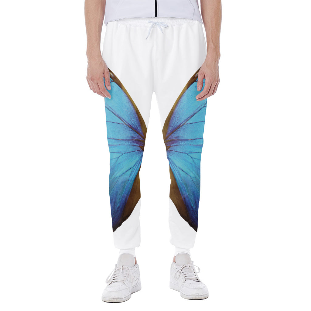 Blue Butterfly Wings Print Scuba Joggers