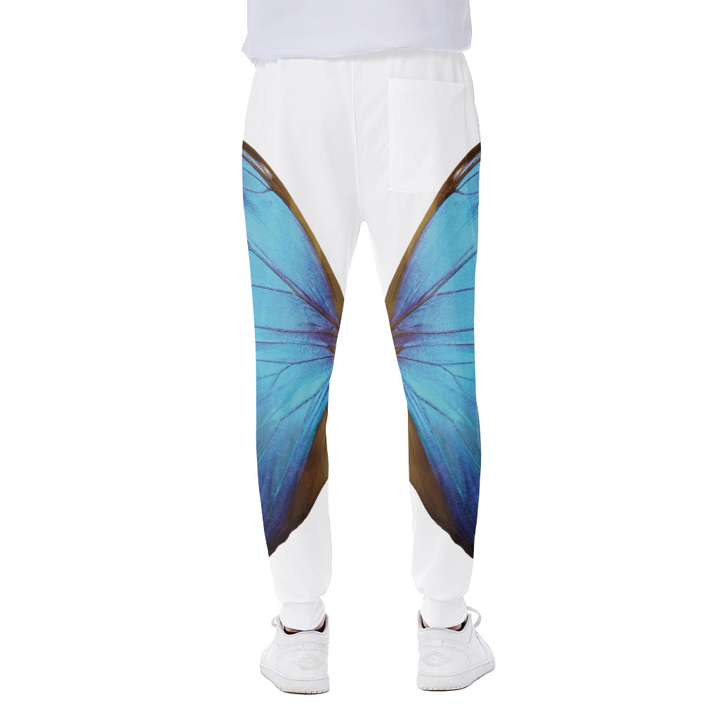 Blue Butterfly Wings Print Scuba Joggers