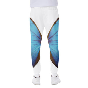 Blue Butterfly Wings Print Scuba Joggers