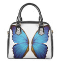 Blue Butterfly Wings Print Shoulder Handbag