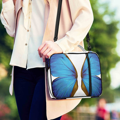 Blue Butterfly Wings Print Shoulder Strap Bible Bag