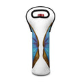 Blue Butterfly Wings Print Single Neoprene Wine Tote