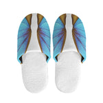 Blue Butterfly Wings Print Slippers