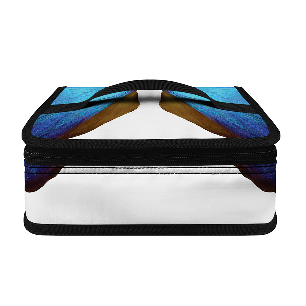 Blue Butterfly Wings Print Small Lunch Bag
