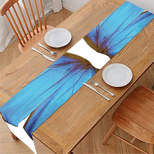 Blue Butterfly Wings Print Table Runner