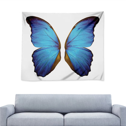 Blue Butterfly Wings Print Tapestry