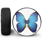 Blue Butterfly Wings Print Tire Cover With Camera Hole