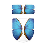 Blue Butterfly Wings Print Toilet Lid And Tank Cover Set