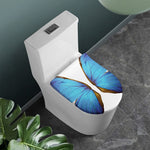 Blue Butterfly Wings Print Toilet Lid Cover