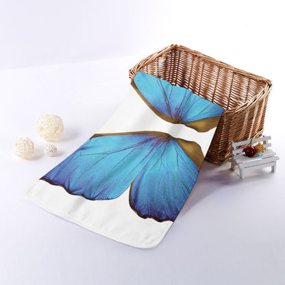 Blue Butterfly Wings Print Towel