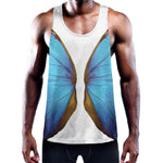 Blue Butterfly Wings Print Training Tank Top