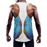 Blue Butterfly Wings Print Training Tank Top