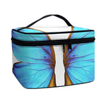 Blue Butterfly Wings Print Travel Makeup Bag