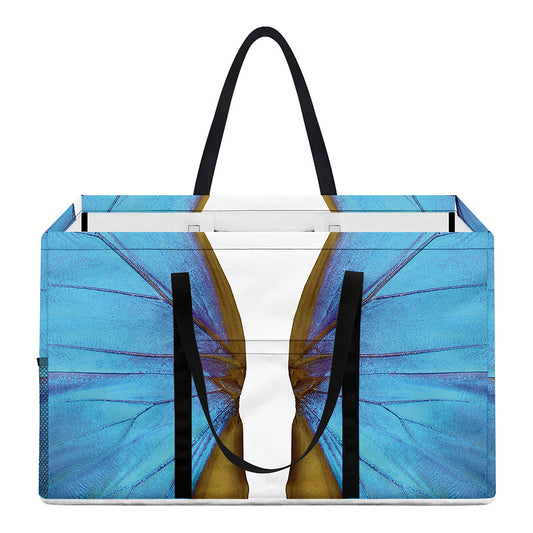 Blue Butterfly Wings Print Utility Tote Bag