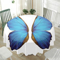 Blue Butterfly Wings Print Waterproof Round Tablecloth