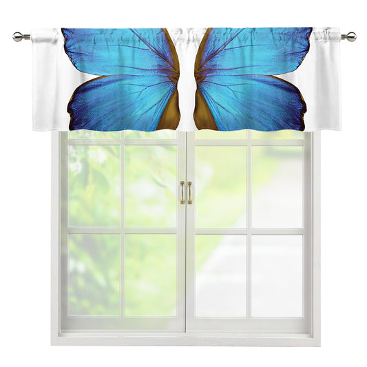 Blue Butterfly Wings Print Window Valance