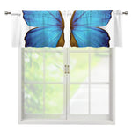 Blue Butterfly Wings Print Window Valance