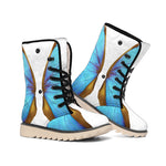 Blue Butterfly Wings Print Winter Boots