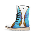 Blue Butterfly Wings Print Winter Boots
