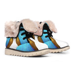 Blue Butterfly Wings Print Winter Boots