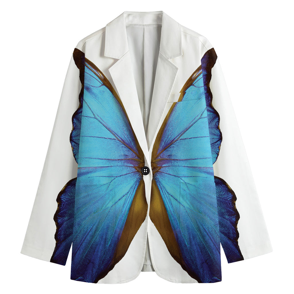 Blue Butterfly Wings Print Women's Blazer