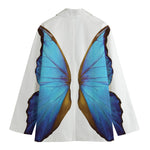 Blue Butterfly Wings Print Women's Blazer