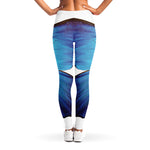 Blue Butterfly Wings Print Women's Leggings