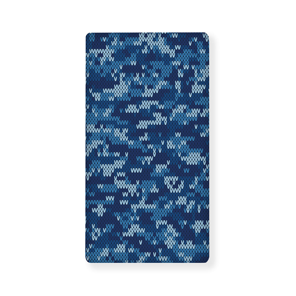 Blue Camouflage Knitted Pattern Print Baby Crib Sheet