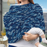 Blue Camouflage Knitted Pattern Print Baby Seat Cover