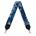 Blue Camouflage Knitted Pattern Print Bag Strap