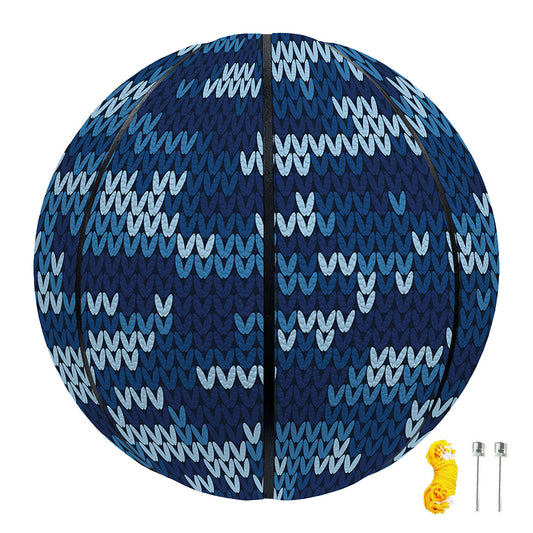 Blue Camouflage Knitted Pattern Print Basketball