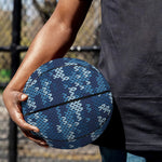 Blue Camouflage Knitted Pattern Print Basketball
