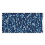 Blue Camouflage Knitted Pattern Print Beach Towel
