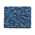 Blue Camouflage Knitted Pattern Print Bifold Wallet