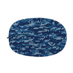 Blue Camouflage Knitted Pattern Print Car Side Mirror Covers