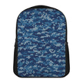 Blue Camouflage Knitted Pattern Print Casual Backpack