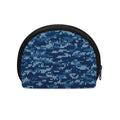 Blue Camouflage Knitted Pattern Print Coin Purse