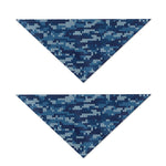 Blue Camouflage Knitted Pattern Print Dog Bandana