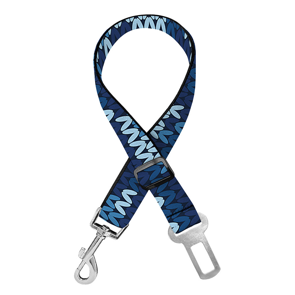 Blue Camouflage Knitted Pattern Print Dog Seat Belt