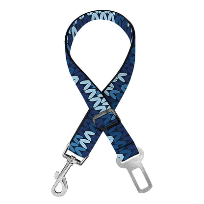 Blue Camouflage Knitted Pattern Print Dog Seat Belt
