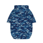 Blue Camouflage Knitted Pattern Print Dog Zip Up Hoodie
