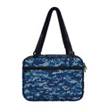 Blue Camouflage Knitted Pattern Print Double Strap Bible Bag
