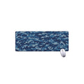 Blue Camouflage Knitted Pattern Print Extended Mouse Pad