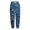 Blue Camouflage Knitted Pattern Print Fleece Lined Knit Pants