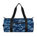 Blue Camouflage Knitted Pattern Print Gym Bag